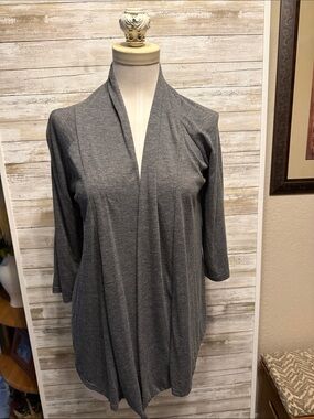 Alyx Charcoal Open-Front Draped Cardigan